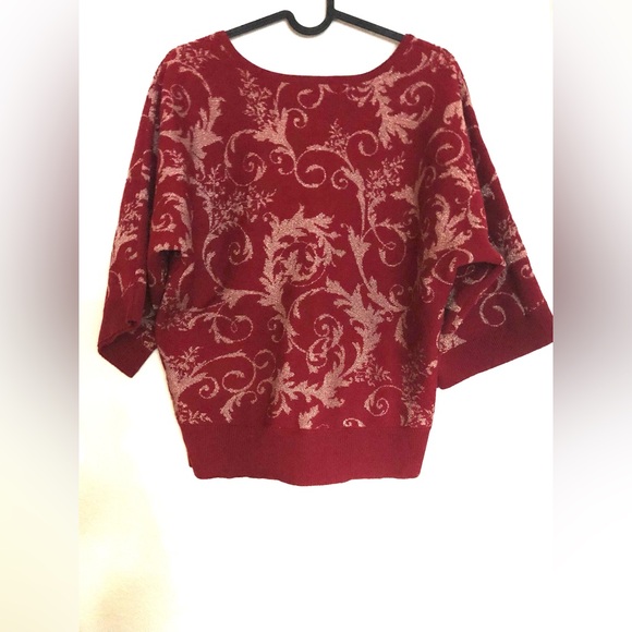 By Design Red Patterned Women's Sweater - Picture 6 of 6